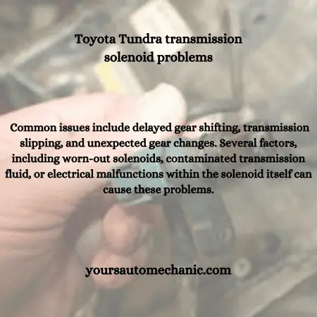 Toyota Tundra transmission solenoid problems